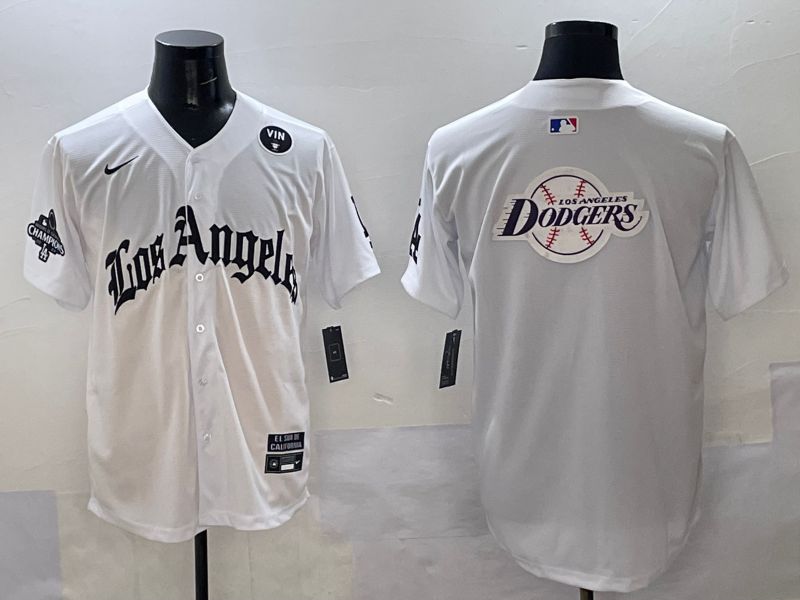 Men Los Angeles Dodgers Blank White Five generations Joint Name 2025 Nike MLB Jersey style 78->los angeles dodgers->MLB Jersey